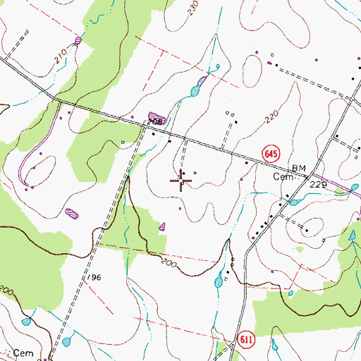 Topographic Map of Thoroughbred Farms, VA