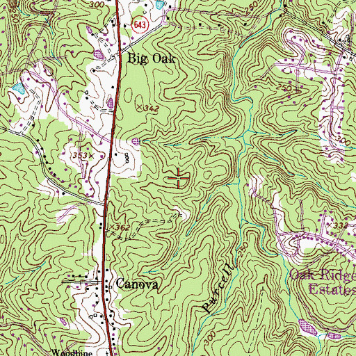 Topographic Map of Vernon Estates, VA