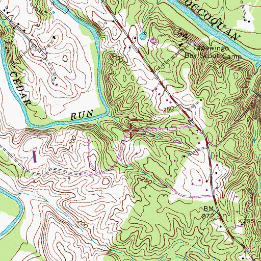 Topographic Map of Windy Hill, VA