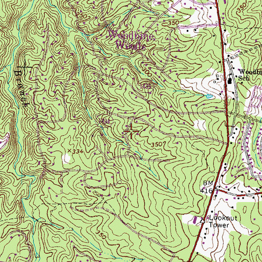Topographic Map of Woodbine Forest, VA