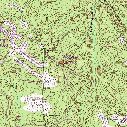 Topographic Map of Wooded Acres, VA