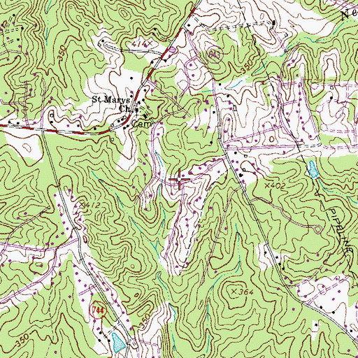 Topographic Map of Woodhaven, VA