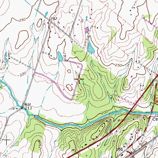 Topographic Map of Woodlawn Farms, VA
