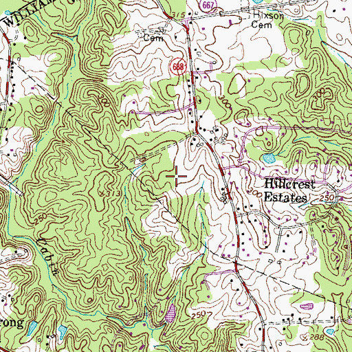 Topographic Map of Woodlawn Meadows, VA