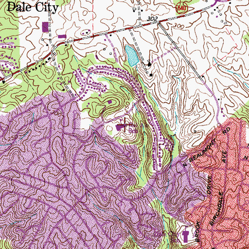 Topographic Map of Bel Air Elementary School, VA
