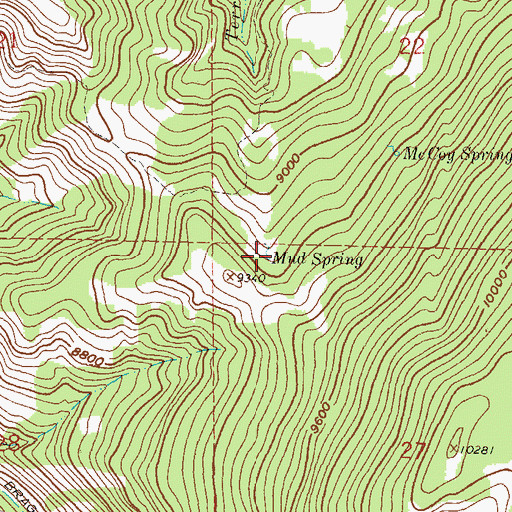 Topographic Map of Mud Spring, CO