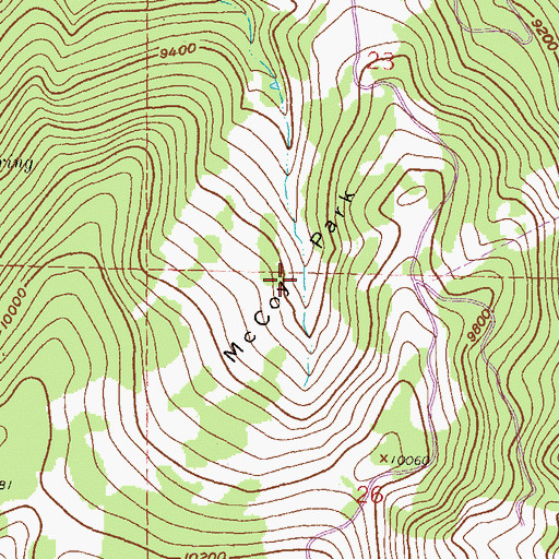 Topographic Map of McCoy Park, CO