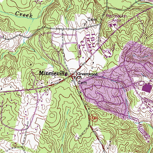Topographic Map of Greenwood Primitive Baptist Cemetery, VA