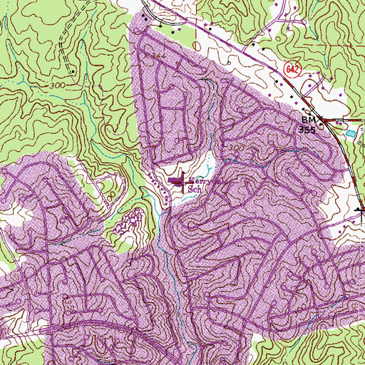 Topographic Map of Kerrydale Elementary School, VA