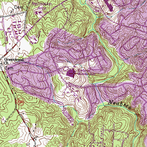 Topographic Map of Mills E Godwin Middle School, VA