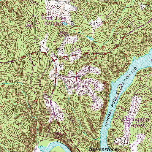 Topographic Map of Mockingbird Ridge, VA