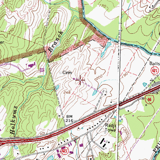 Topographic Map of Portici Farm (historical), VA