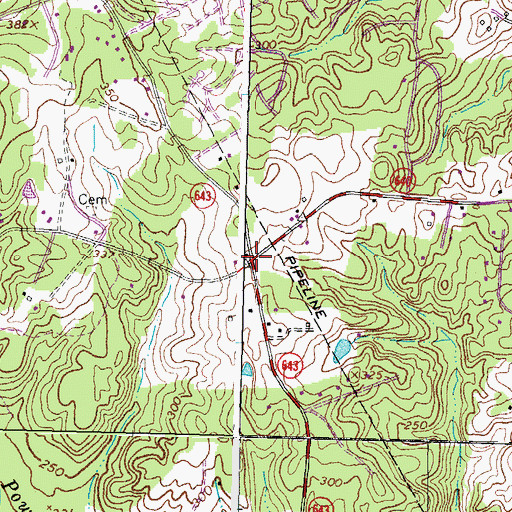 Topographic Map of Posey Store (historical), VA