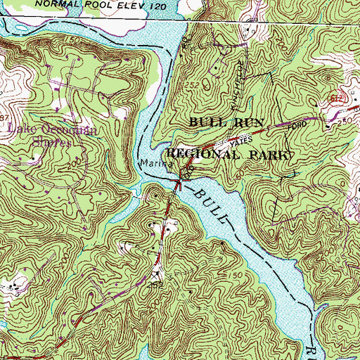Topographic Map of Woodyards Ford (historical), VA