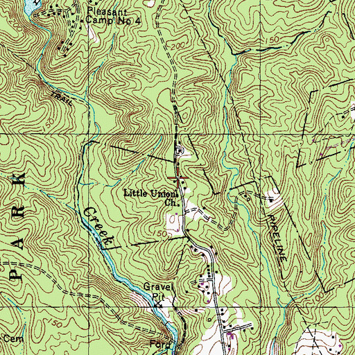 Topographic Map of Captain Branch School (historical), VA