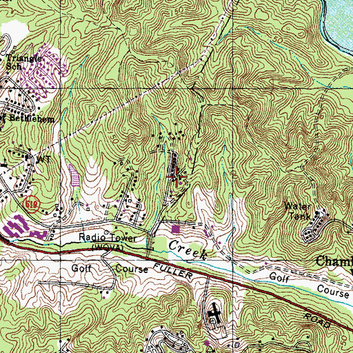 Topographic Map of Cardinal Heights, VA