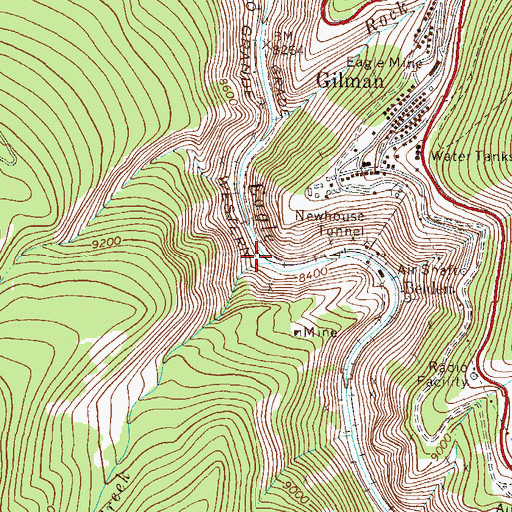 Topographic Map of Fall Creek, CO