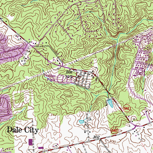 Topographic Map of Elm Farm Mobile Home Park, VA