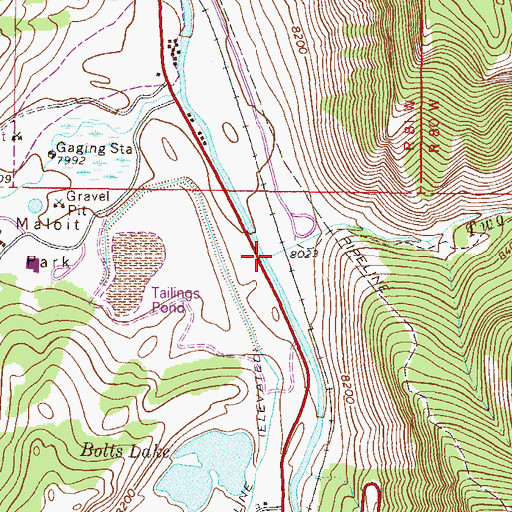 Topographic Map of Two Elk Creek, CO
