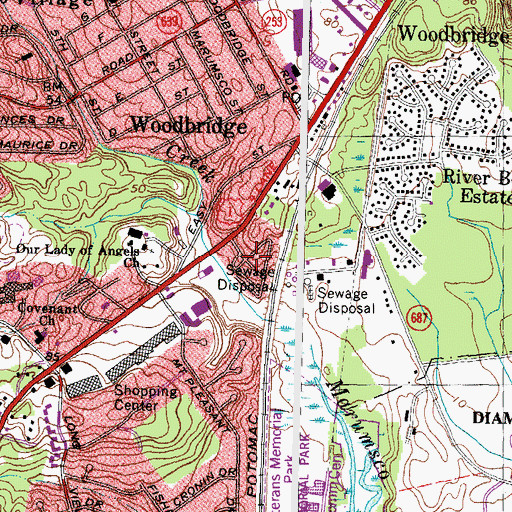 Topographic Map of Holly Acres Mobile Home Park, VA