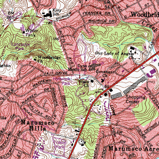 Topographic Map of Hylbrook Park, VA