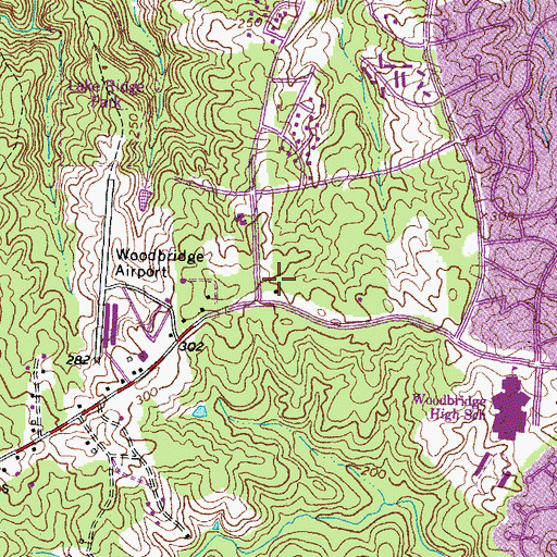 Topographic Map of Lakeridge Commons Shopping Center, VA