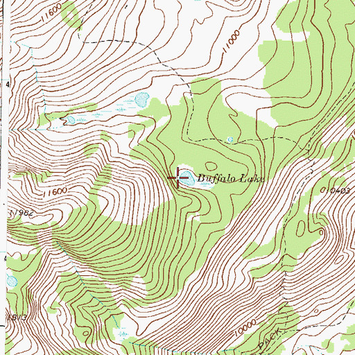 Topographic Map of Buffalo Lake, CO
