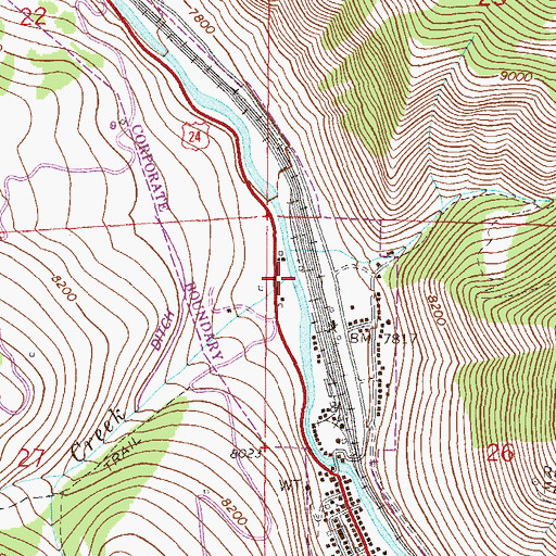 Topographic Map of Grouse Creek, CO