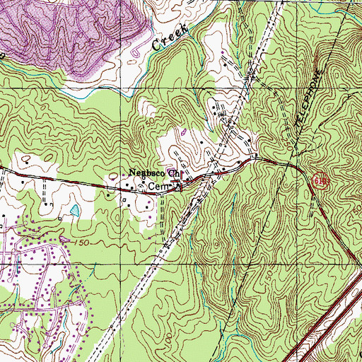 Topographic Map of Neabsco Cemetery, VA