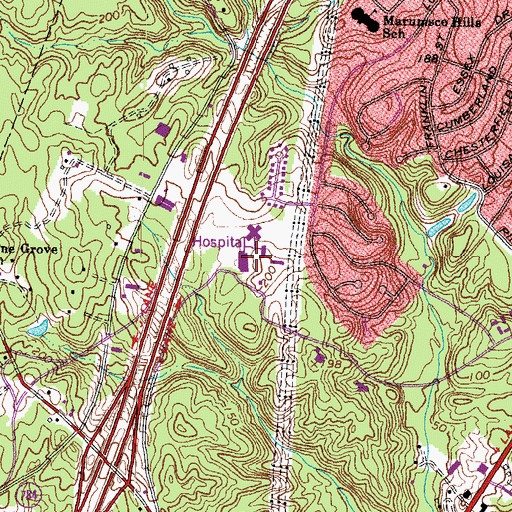 Topographic Map of Sentara Northern Virginia Medical Center, VA