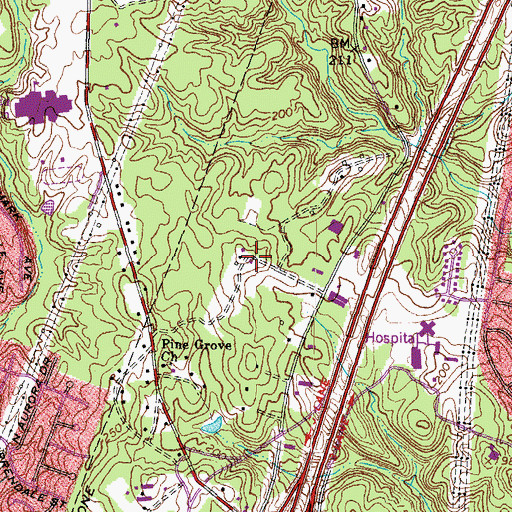 Topographic Map of Potomac Mills Mall Shopping Center, VA