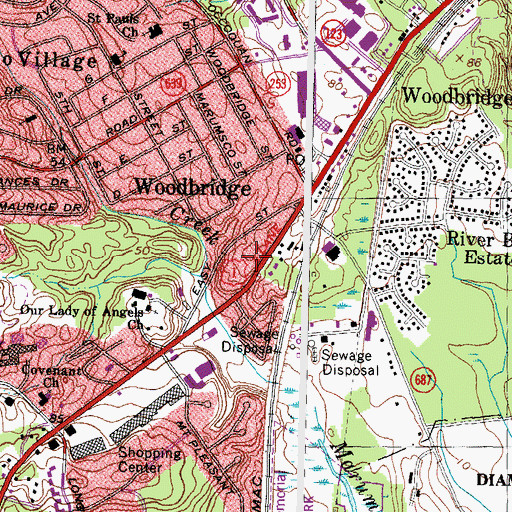 Topographic Map of Potomac Plaza Shopping Center, VA