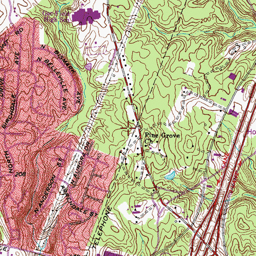Topographic Map of Prince William Square Shopping Center, VA