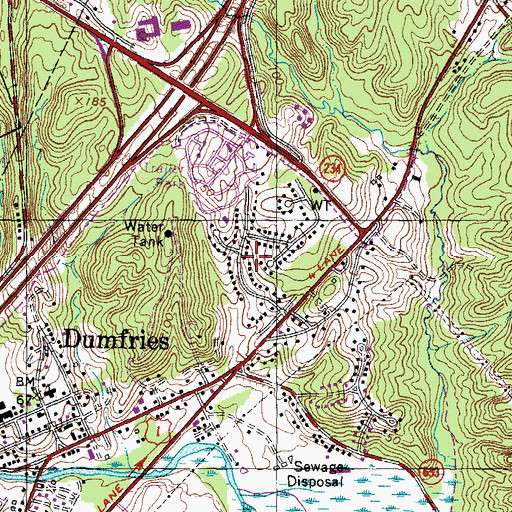 Topographic Map of Tripoli Heights, VA