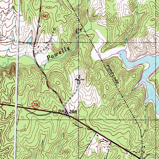 Topographic Map of Vaughnland, VA