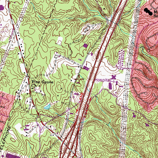Topographic Map of Woodbridge Assembly of God Church, VA