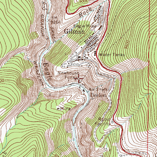 Topographic Map of Newhouse Tunnel, CO