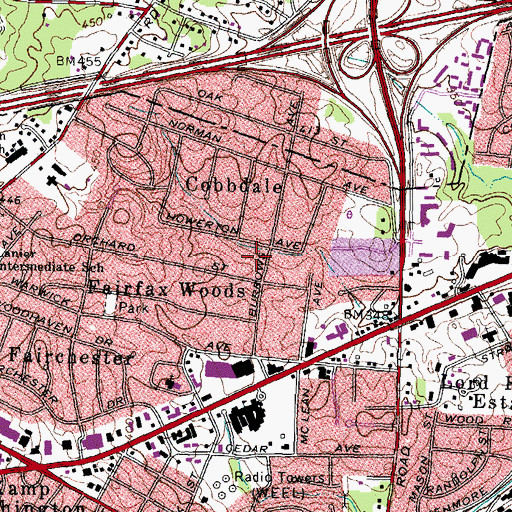 Topographic Map of Cobbdale Park, VA