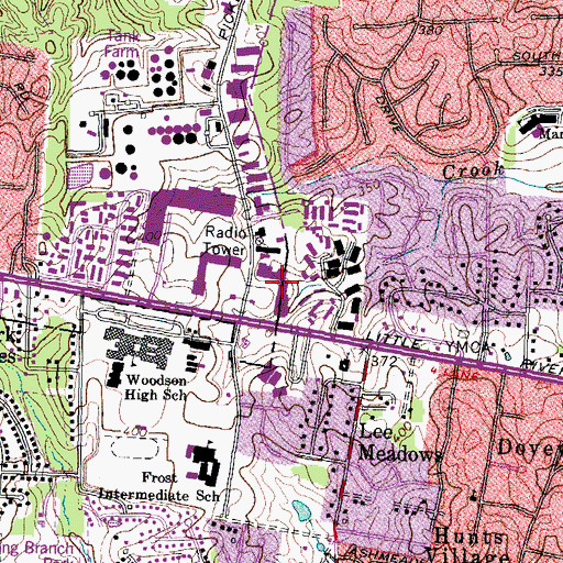 Topographic Map of Pickett Shopping Center, VA