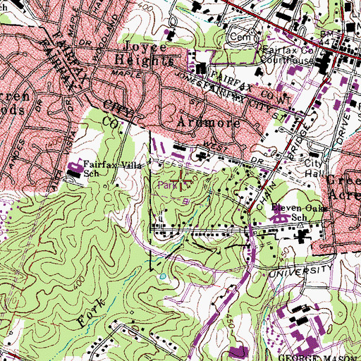 Topographic Map of Providence Park, VA