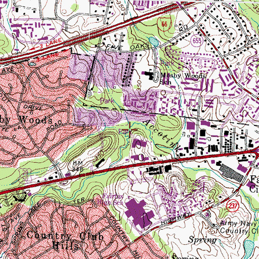 Topographic Map of Ranger Road Park, VA