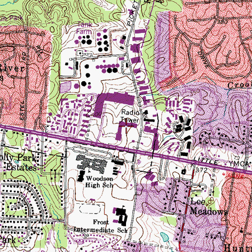 Topographic Map of Turnpike Shopping Center, VA