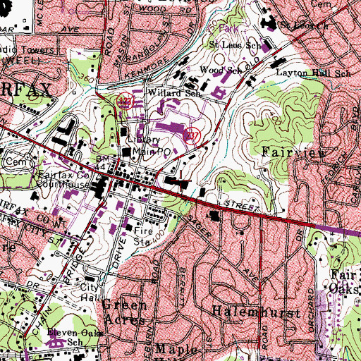 Topographic Map of University Shopping Center, VA