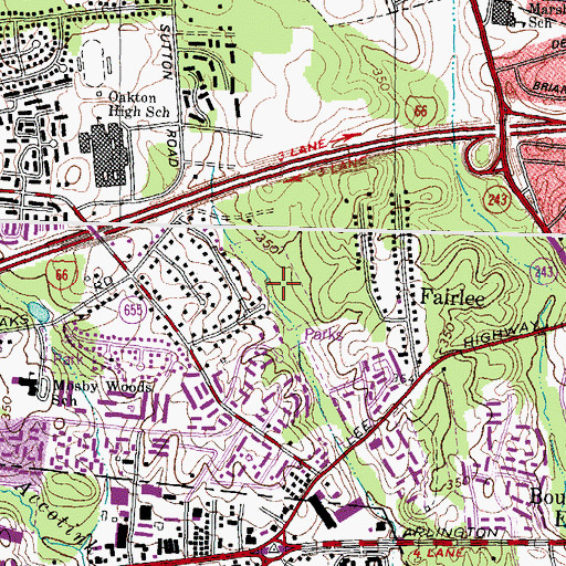Topographic Map of Blake Lane Park, VA