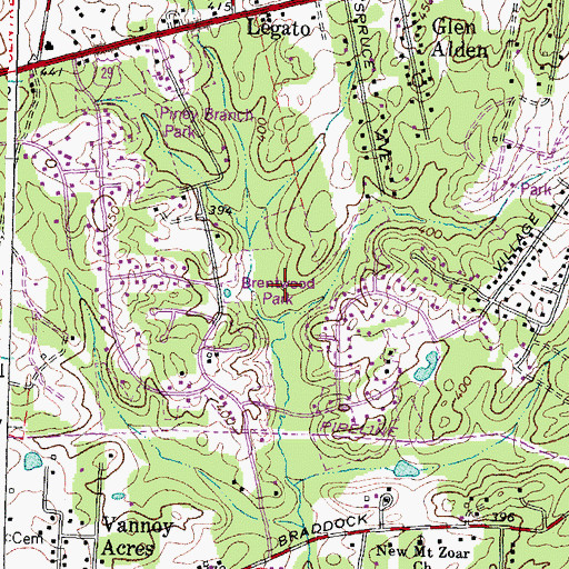 Topographic Map of Brentwood Park, VA