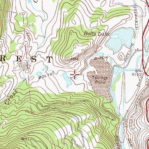 Topographic Map of Bolts Ditch, CO