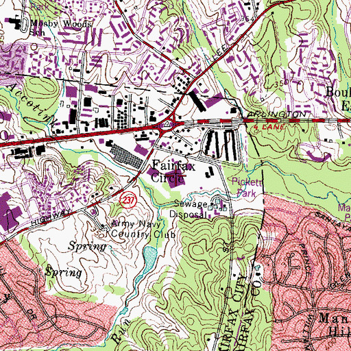 Topographic Map of Circle Plaza Shopping Center, VA