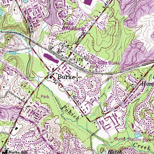 Topographic Map of Colonel Silas Burke Park, VA