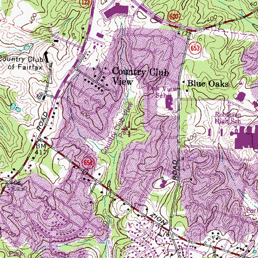 Topographic Map of Country Club View Park, VA