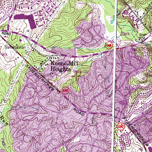 Topographic Map of Greentree Village Park, VA